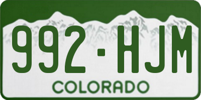 CO license plate 992HJM