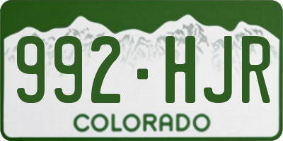 CO license plate 992HJR