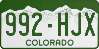 CO license plate 992HJX