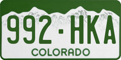 CO license plate 992HKA