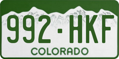 CO license plate 992HKF