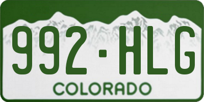 CO license plate 992HLG