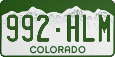 CO license plate 992HLM