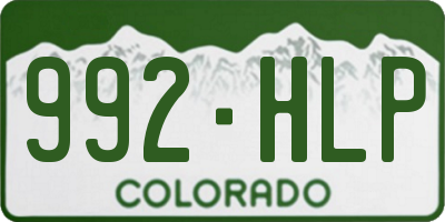 CO license plate 992HLP