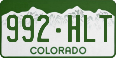 CO license plate 992HLT