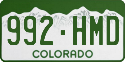 CO license plate 992HMD