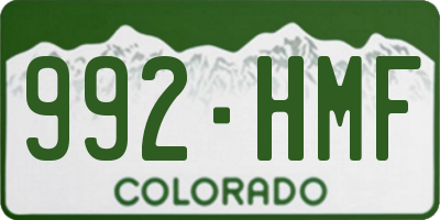 CO license plate 992HMF