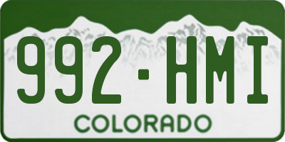 CO license plate 992HMI