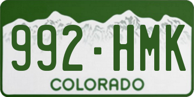 CO license plate 992HMK