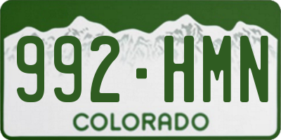 CO license plate 992HMN