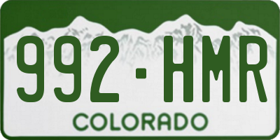 CO license plate 992HMR