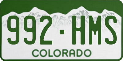 CO license plate 992HMS