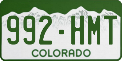 CO license plate 992HMT