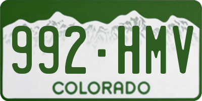 CO license plate 992HMV