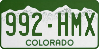 CO license plate 992HMX