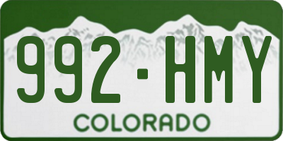 CO license plate 992HMY