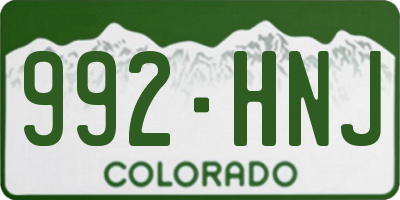 CO license plate 992HNJ