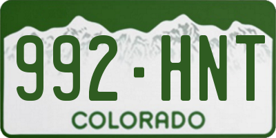CO license plate 992HNT