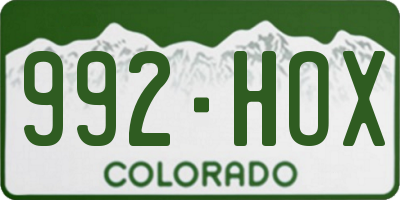 CO license plate 992HOX