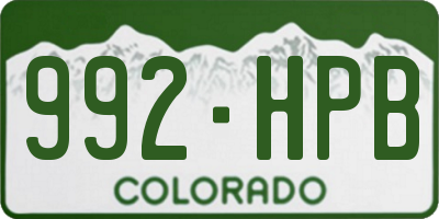 CO license plate 992HPB