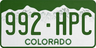CO license plate 992HPC