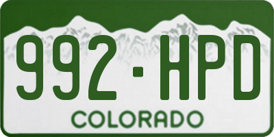 CO license plate 992HPD