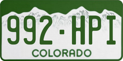 CO license plate 992HPI