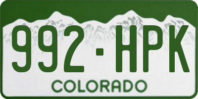 CO license plate 992HPK
