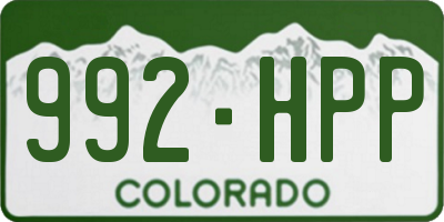 CO license plate 992HPP