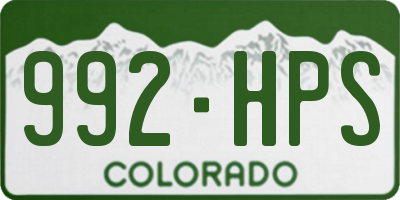 CO license plate 992HPS