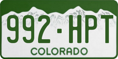 CO license plate 992HPT