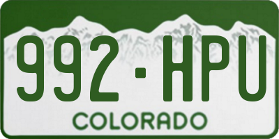 CO license plate 992HPU