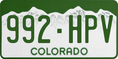 CO license plate 992HPV