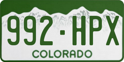 CO license plate 992HPX