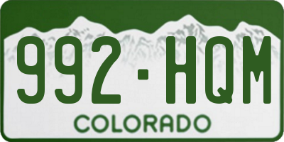 CO license plate 992HQM