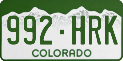 CO license plate 992HRK