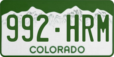 CO license plate 992HRM