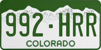 CO license plate 992HRR