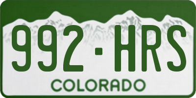 CO license plate 992HRS