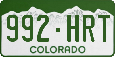 CO license plate 992HRT