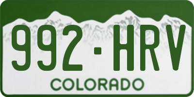 CO license plate 992HRV