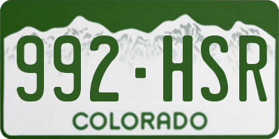 CO license plate 992HSR