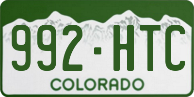 CO license plate 992HTC