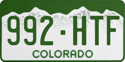 CO license plate 992HTF