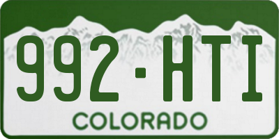 CO license plate 992HTI
