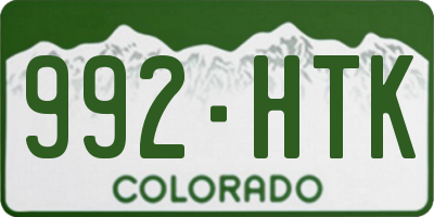 CO license plate 992HTK
