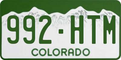 CO license plate 992HTM