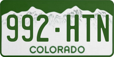 CO license plate 992HTN