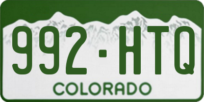 CO license plate 992HTQ