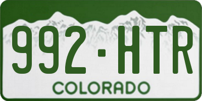 CO license plate 992HTR